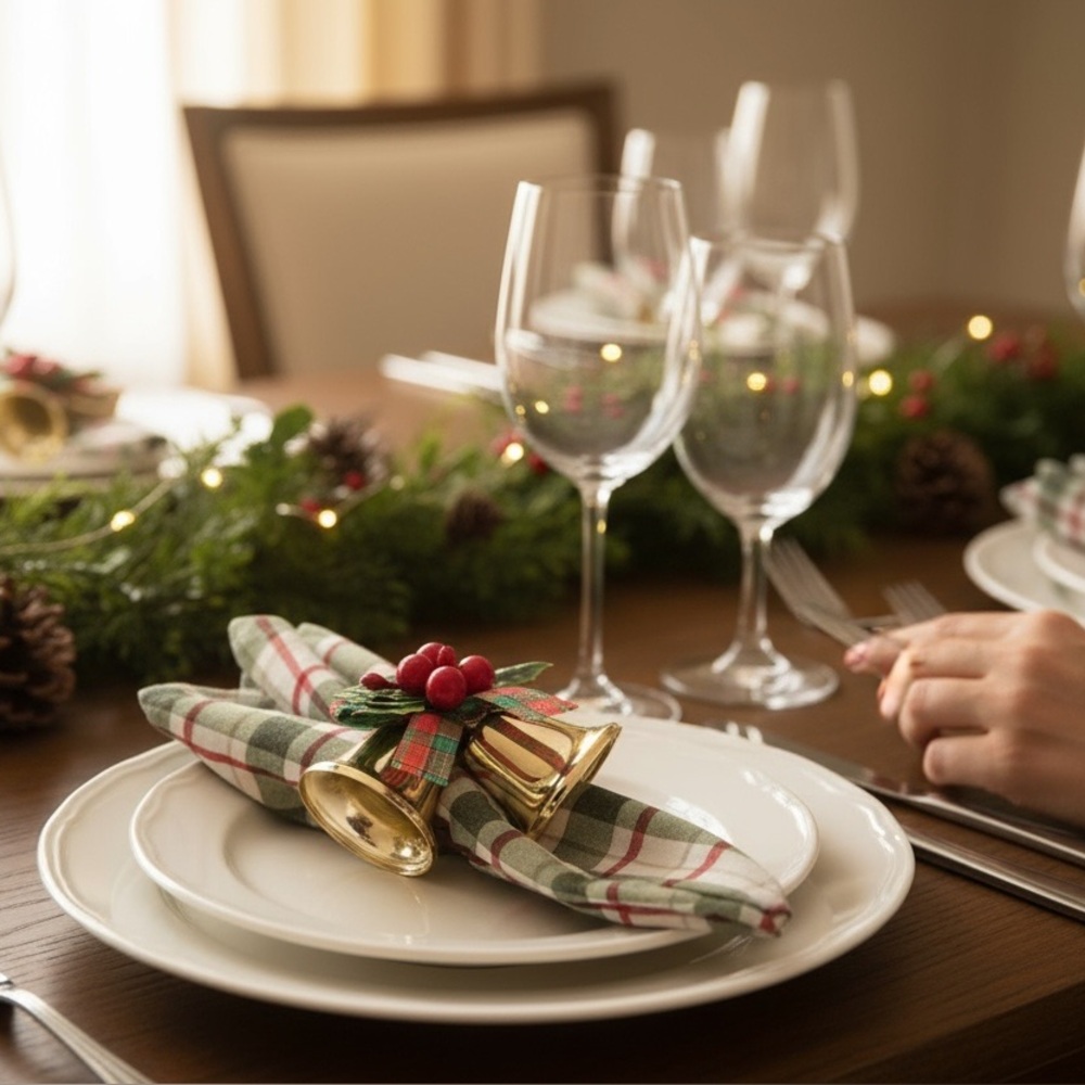 Christmas Bell Napkin Rings set of 8